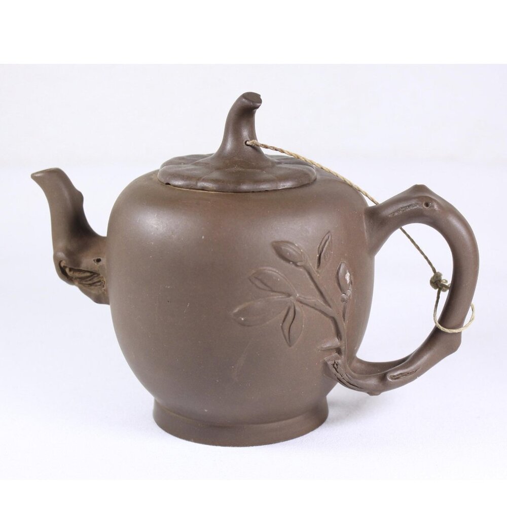 Vintage Yixing Zisha Teapot, naturalistic Sakura tree Purple Sand Clay tea pot,